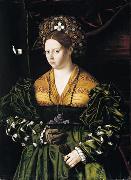 BARTOLOMEO VENETO, Portrait of a Lady in a Green Dress